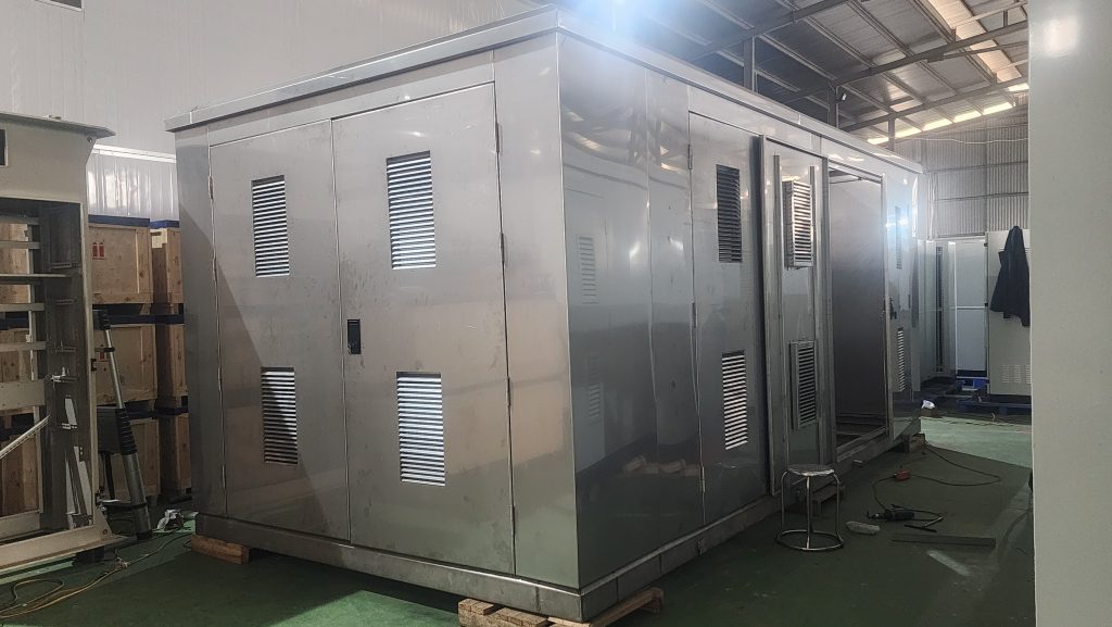 vỏ trạm kiosk inox 304, vỏ trạm inox 304 cho 2 máy biến áp